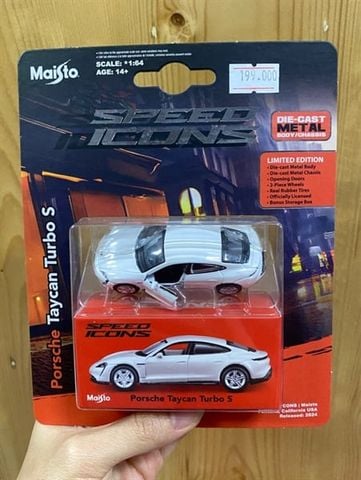  15708 Mô hình xe 1:64 Speed Icon - Porsche Taycan Turbo S White 