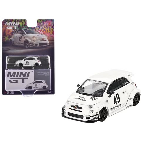  Xe Mini GT Card Version MGT00809 LB-WORKS x Abas Works ABARTH 595 Gara White 