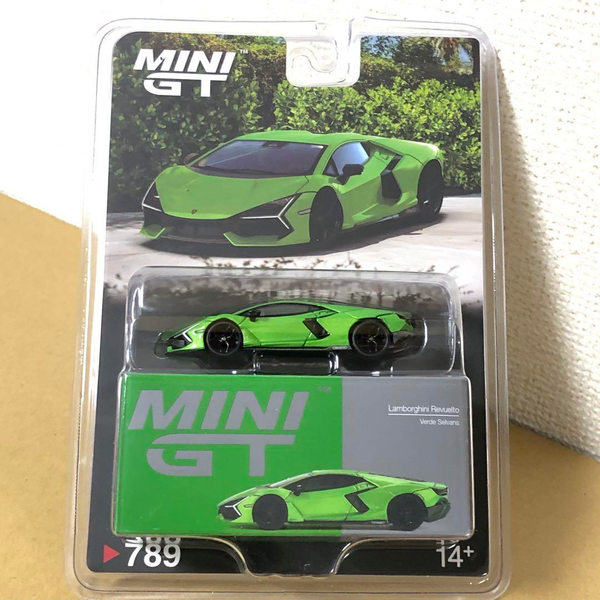 Mini GT Card Version MGT00789 Lamborghini Revuelto Verde Selvans