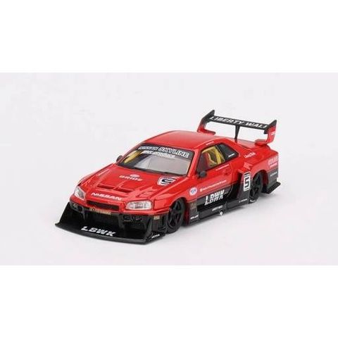  Xe mô hình MINI GT 1/64 Nissan LB-ER34 Super Silhouette Skyline Red/Black (RHD) 