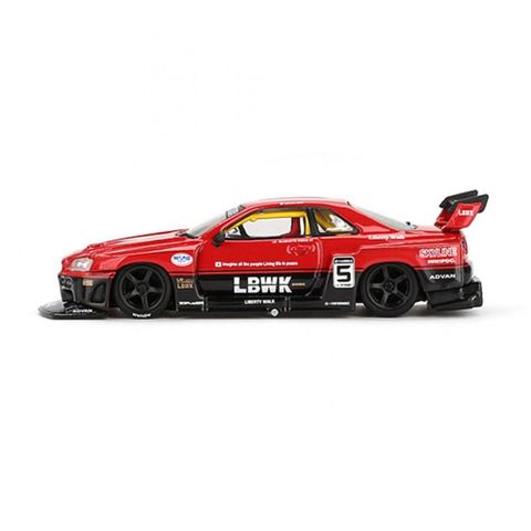  Xe mô hình MINI GT 1/64 Nissan LB-ER34 Super Silhouette Skyline Red/Black (RHD) 