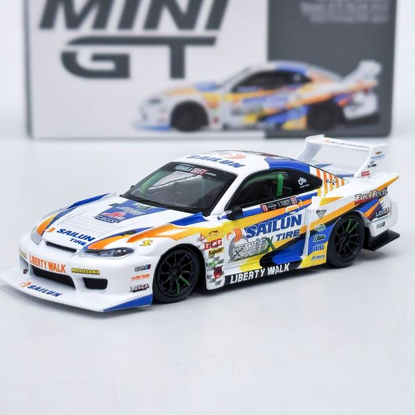 Mô hình xe đua Mini GT MGT00895 Nissan LB-Super Silhouette S15 SILVIA #555 2023 Formula Drift Japan