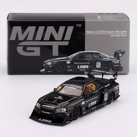  Xe Mini GT Box Version MGT00844 Nissan LB-ER34 Super Silhouette SKYLINE Black 