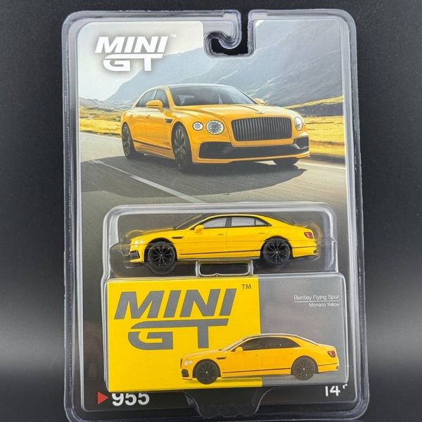 Mini GT Card Version MGT00955 Bentley Flying Spur Monaco Yellow