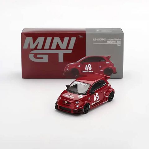  Mô hình xe MINI GT Card Version MGT00963 LB-WORKS x Abas Works ABARTH 595 Red 