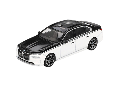  Mô hình xe Mini GT Card Version MGT00959 BMW i7 xDrive60 Alpine White / Black Sapphire 
