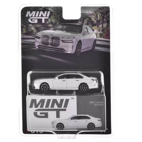  Mô hình xe Mini GT Card Version MGT00959 BMW i7 xDrive60 Alpine White / Black Sapphire 