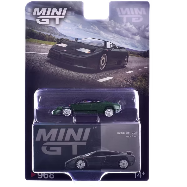 Mini GT Card Version MGT00968 Bugatti EB110 GT Verde Scuro
