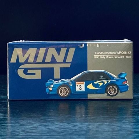  Xe Mini GT MGT00975 Subaru Impreza WRC98 1998 Rally Monte-Carlo 3rd Place #3 