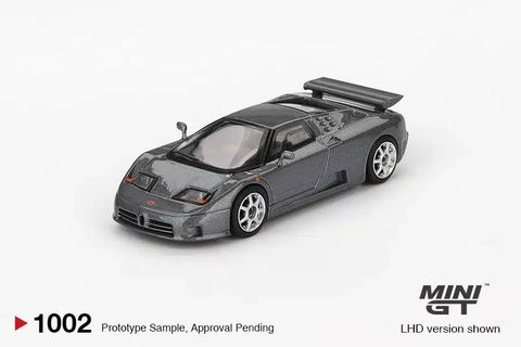  Mô hình xe Mini GT CARD Version MGT01002 Bugatti EB110 Super Sport Grigio Scuro 