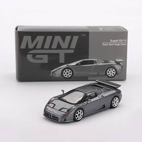  Mô hình xe Mini GT CARD Version MGT01002 Bugatti EB110 Super Sport Grigio Scuro 
