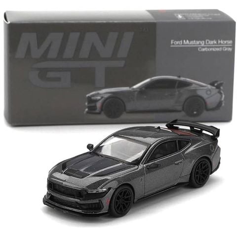  Xe Mini GT Box Version MGT00957 Ford Mustang Dark Horse 2024 Carbonized Gray 