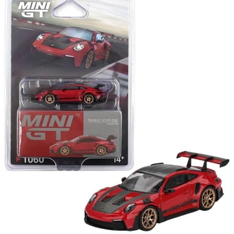  Xe Mini GT CARD Ver MGT01060 Porsche 911 (992) GT3 RS Weissach Package Guards Red 