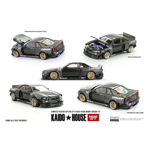 Mô hình xe Kaido House KHMG222 Nissan Skyline GT-R (R34) Kaido Works GReddy V2 