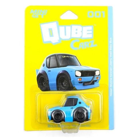  Xe Mini GT CARD Version Qube Carz QZ00101-BL Nissan Skyline Kenmeri Liberty Walk Baby Blue 
