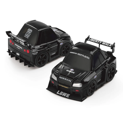  Xe Mini GT CARD Version Qube Carz QZ00401-BL Nissan LB-ER34 Super Silhouette SKYLINE Black 