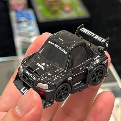  Xe Mini GT CARD Version Qube Carz QZ00401-BL Nissan LB-ER34 Super Silhouette SKYLINE Black 