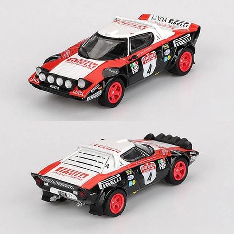  Mô hình xe Mini GT Box Version MGT01084 Lancia Stratos HF #4 1978 Rally Sanremo Winner 