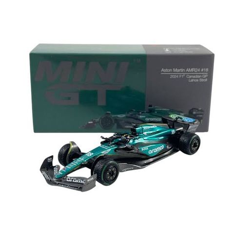 Xe Mini GT Box Version MGT01114 Aston Martin AMR24 #18 Lance Stroll 2024 F1 2024 Canadian GP 