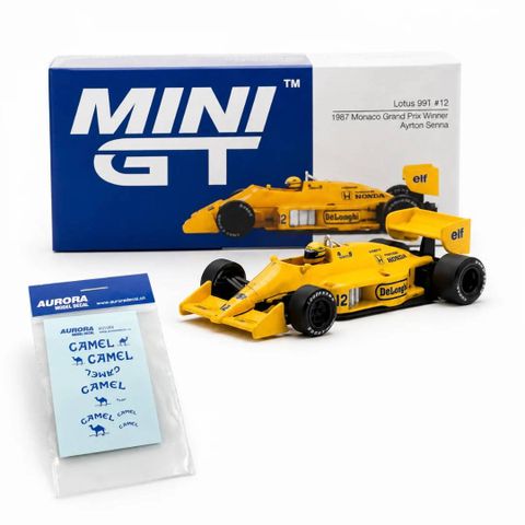  Xe Mini GT Box Version MGT01088 Lotus 99T #12 Ayrton Senna 1987 Monaco Grand Prix Winner 