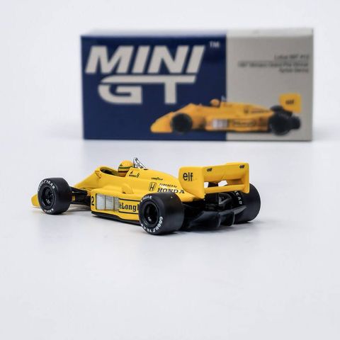  Xe Mini GT Box Version MGT01088 Lotus 99T #12 Ayrton Senna 1987 Monaco Grand Prix Winner 