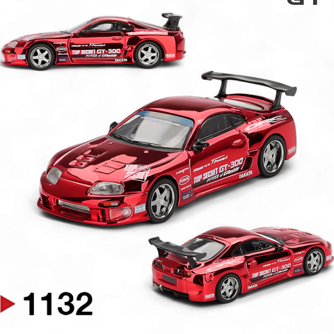  Mô hình xe Mini GT Box Version MGT01132 Toyota Supra (A80) Top Secret GT-300 Top Secret Red Chrome 