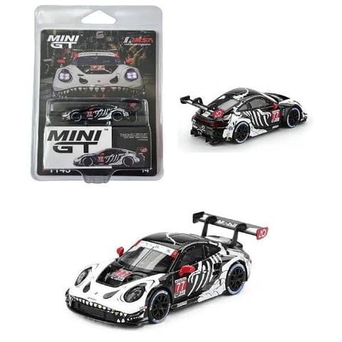  Xe MINI GT CARD Version 1:64 MGT01143 Porsche 911 GT3 R #77 AO Racing 2025 IMSA Petit Le Mans 