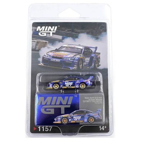  Xe Mini GT Card Version MGT01157 Nissan LB-Super Silhouette S15 SILVIA #555 Team MINI GT Liberty Walk 2025 Formula Drift 