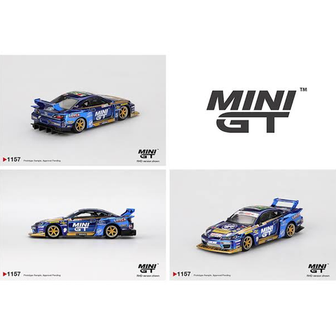  Xe Mini GT Card Version MGT01157 Nissan LB-Super Silhouette S15 SILVIA #555 Team MINI GT Liberty Walk 2025 Formula Drift 
