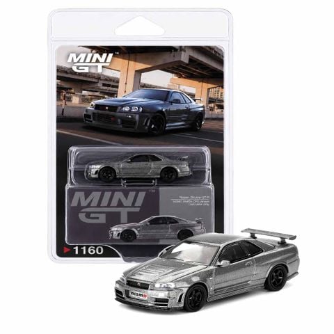  Xe Mini GT Card Version MGT01160 Nissan Skyline GT-R Dark Metal Gray (NISMO BNR34 CRS Version) 