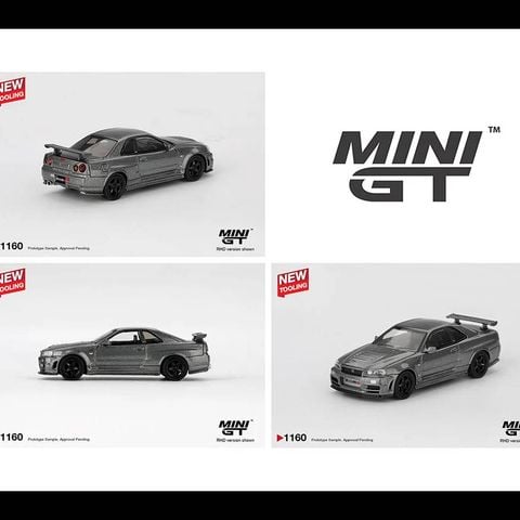  Xe Mini GT Card Version MGT01160 Nissan Skyline GT-R Dark Metal Gray (NISMO BNR34 CRS Version) 