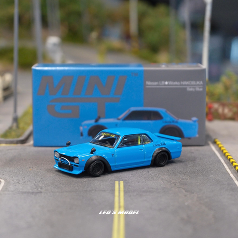  Mô hình xe Mini GT BOX version MGT01169 Nissan LB★Works HAKOSUKA Baby Blue 