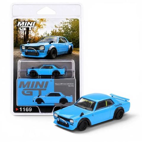  Mô hình xe Mini GT CARD version MGT01169 Nissan LB★Works HAKOSUKA Baby Blue 
