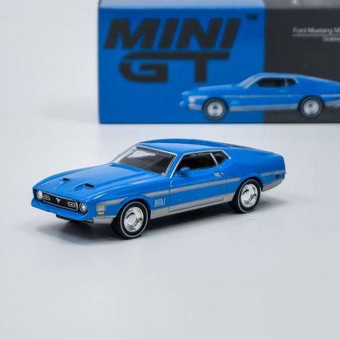  Xe Mini GT Box Version MGT01138 Ford Mustang Mach 1 Grabber Blue LHD version only 