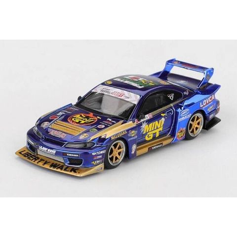 Xe Mini GT Box Version MGT01185 Nissan LB-Super Silhouette S15 SILVIA #555 Team MINI GT Liberty Walk 2025 Formula Drift Halloween Special 