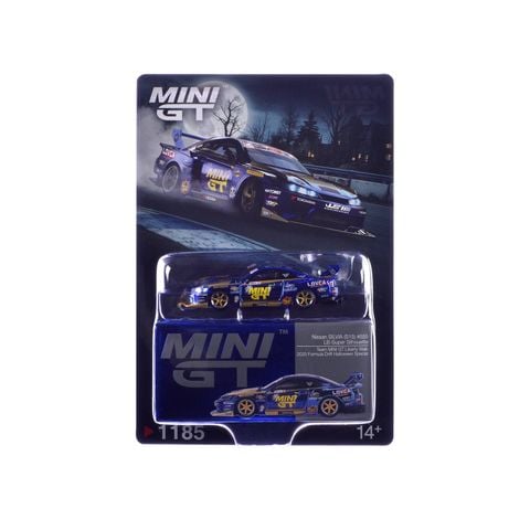  Xe Mini GT Card Version MGT01185 Nissan LB-Super Silhouette S15 SILVIA #555 Team MINI GT Liberty Walk 2025 Formula Drift Halloween Special 