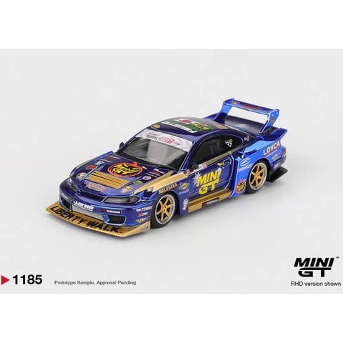  Xe Mini GT Card Version MGT01185 Nissan LB-Super Silhouette S15 SILVIA #555 Team MINI GT Liberty Walk 2025 Formula Drift Halloween Special 