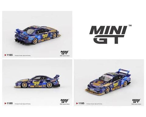  Xe Mini GT Card Version MGT01185 Nissan LB-Super Silhouette S15 SILVIA #555 Team MINI GT Liberty Walk 2025 Formula Drift Halloween Special 