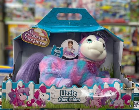  Unicorn Surprise Lizzie, Purple and Pink, Stuffed Animal Unicorn and Babies 