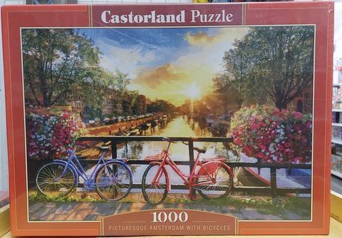  C104536 Xếp hình puzzle Picturesque Amsterdam with Bicycles 1000 mảnh Castroland 