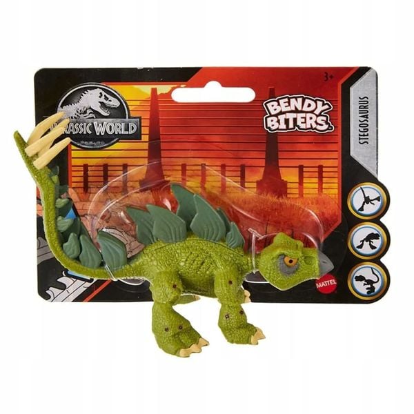 GYX95 Jurassic World Bendy Biters Dinosaur Figures - STEGOSAURUS màu xanh lá