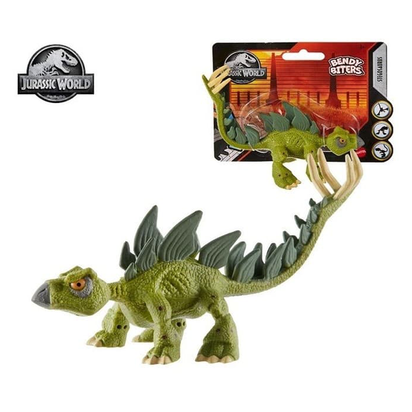 GYX95 Jurassic World Bendy Biters Dinosaur Figures - STEGOSAURUS màu xanh lá