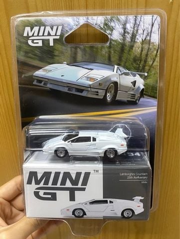  Mini GT Card Version MGT01134 Lamborghini Countach 25th Anniversary White 