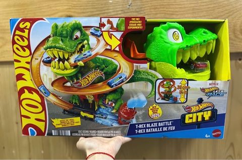  JBM73 Hot Wheels City T-Rex Blaze Battle Playset 