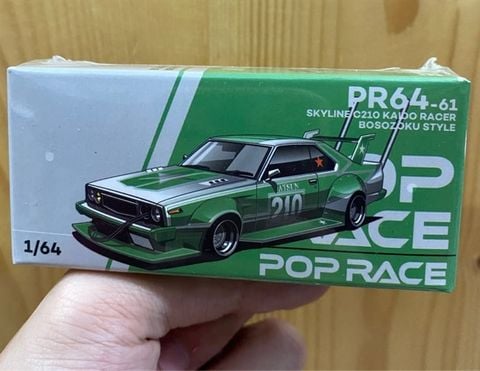  POPRACE #PR640061 SKYLINE C210 KAIDO RACER (BOSOZOKU STYLE) - SILVER/GREEN 