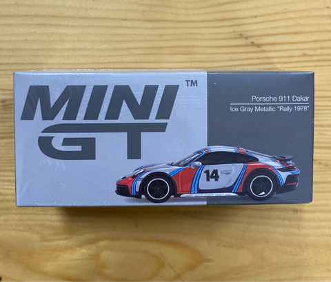  Mô hình xe Mini GT MGT00964 Porsche 911 Dakar Ice Grey Metallic 
