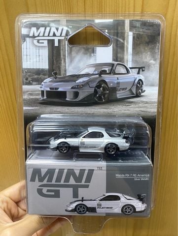  Mini GT Card Version MGT01106 Mazda RX-7 RE-Amemiya Silver Metallic 
