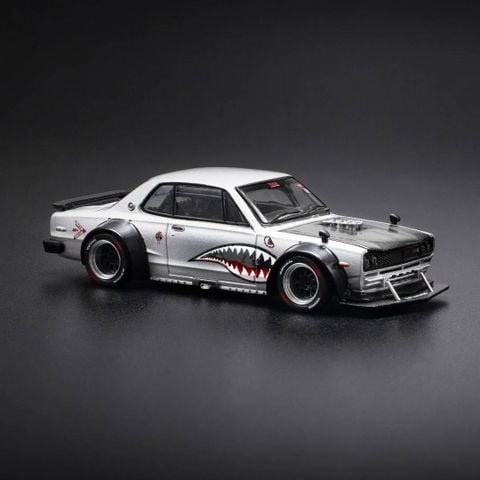  POPRACE #PRE005 SKYLINE GT-R V8 DRIFT (HAKOSUKA) METALLIC SILVER 