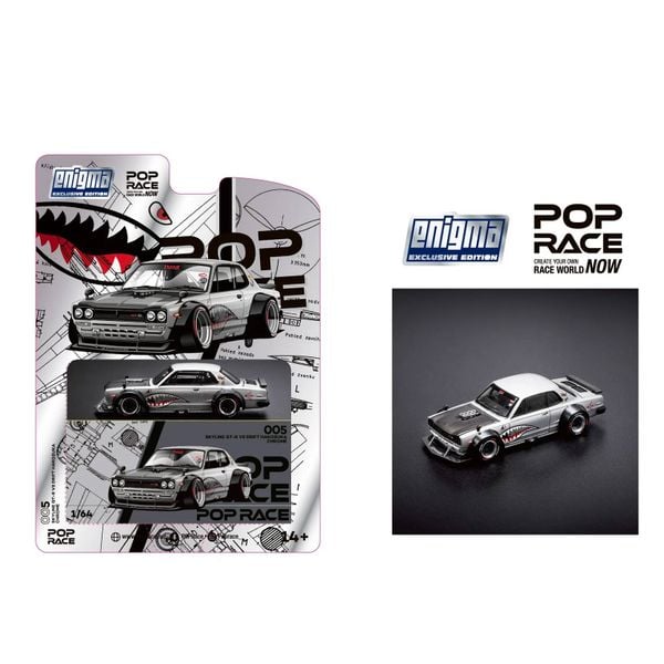 POPRACE #PRE005 SKYLINE GT-R V8 DRIFT (HAKOSUKA) METALLIC SILVER