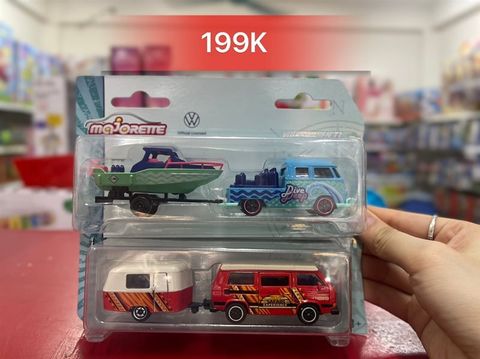  212055007 Xe Mô Hình MAJORETTE VW The Originals Trailer Asst., 4-asst. 